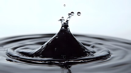Poster - Captivating Monochrome Water Drop Splash   Abstract Background for Design and Photography