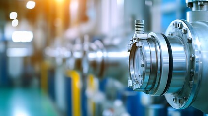 Poster - Closeup of industrial valve system highlighting modern technology in manufacturing : Generative AI