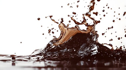 Poster - Dynamic Splash of Liquid Creating Abstract Graphic Effect with Flowing Movement Droplets and Splatter Textures
