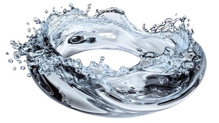 Poster - Elegant swan shaped water splash with dynamic flowing ripples transparent bubbles and a creative abstract design  Showcasing the power and beauty of liquid in motion through a representation