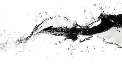 Poster - Monochrome Splash of Dynamic Liquid Energy in Motion   Abstract Conceptual Art Showcasing the Power and Elegance of Flowing Water