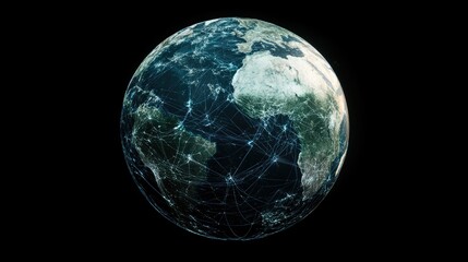 Poster - Global Network of Connections Highlighting Earth from Space View