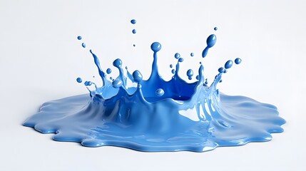 Poster - Striking abstract photograph featuring a dynamic blue liquid splash with visual effects