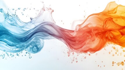 Leinwandbilder - Vibrant Colorful Fluid Motion Dynamic Digital Art Splash Explosion Background  Abstract Flowing Liquid Waves Mixing and Swirling in Contrasting Colors and Lights