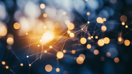 Fototapete - Beautiful Abstract Background with Soft Bokeh Lights in Warm Colors Creating a Dreamy Atmosphere : Generative AI