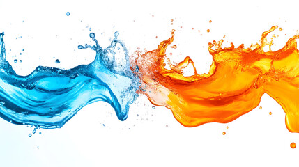 Poster - Vibrant Fluid Motion and Splash of Colorful Abstract Paint Explosion  Dynamic and Energetic Design with Flowing Liquid Swirling Waves and Contrasting Colors