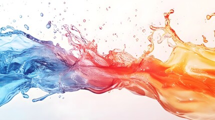 Fototapete - Vibrant Liquid Splash of Colorful Paint in Dynamic Motion Creating Abstract Design with Flowing Fluid and Futuristic Visuals