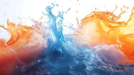 Leinwandbilder - Vibrant Liquid Splash with Colorful Motion Effect  Abstract background with dynamic water droplet and flowing ripple pattern  Energetic and creative graphic design for imagery