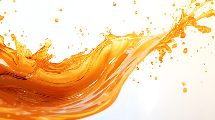 Aufkleber - Vibrant orange liquid splash with dynamic motion and energy flowing across a transparent background  and expressive abstract design with swirling waves colorful textures