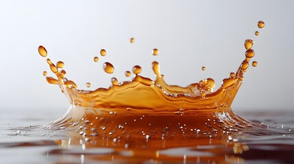 Aufkleber - Vibrant orange liquid splash with dynamic water motion and droplet effects  Refreshing and abstract background with creative visual design and experimental photography