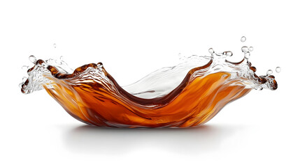 Poster - Vibrant orange splash of liquid art in dynamic motion creating a mesmerizing abstract pattern with elegant curves and flowing energy