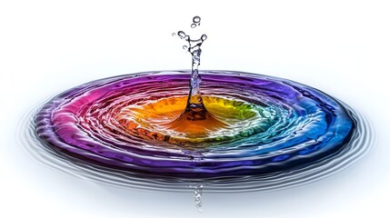 Poster - vibrant splash of rainbow colored liquid captured in dynamic motion creating a visually striking and
