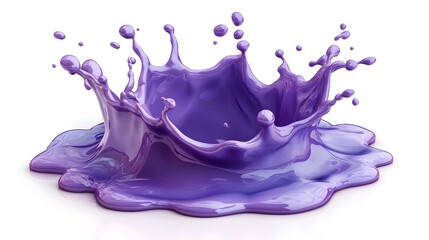 Aufkleber - Vibrant Splash of Vivid Purple Liquid in Dynamic Motion and Flowing Movement  Abstract Digital Art with Captivating Expression and Visually Striking Design