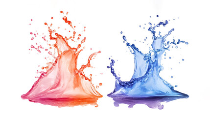 Aufkleber - Vibrant Water Splash and Fluid Motion Abstract Art Design  Colorful water droplets and liquid elements in dynamic energetic and creative abstract composition