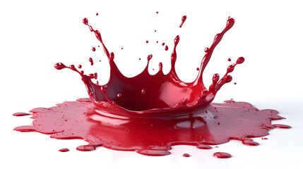 Poster - Vivid Red Paint Splash Abstract Motion Liquid Art Backdrop  Splattering Liquid Drip and Blob Effect Digital Graphic Design for Wallpaper Website Banner or Presentation