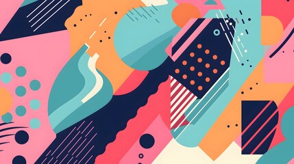 Poster - Abstract vibrant composition featuring bold shapes and colors, modern art design ideal for creative projects or backgrounds.