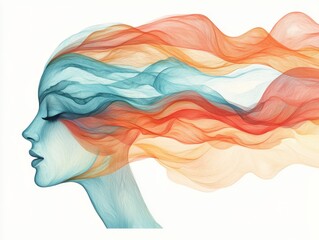 Poster - Creative expression of emotions through artistic portrait in abstract