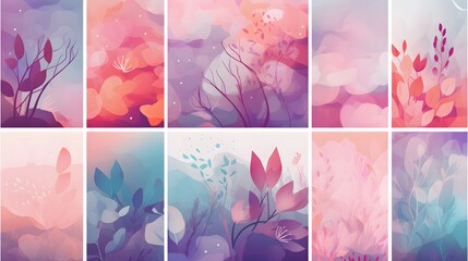 Poster - Colorful abstract patterns, soft pastel hues blending together, ideal for backgrounds, creative projects, or artistic displays.