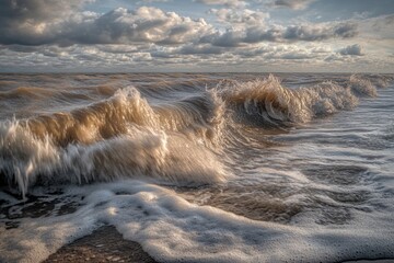 Poster - Waves crashing on the ocean shore