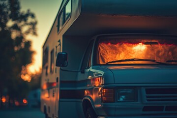 Aufkleber - A recreational vehicle parked by the roadside
