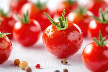 Poster - Fresh tomatoes arranged on a table