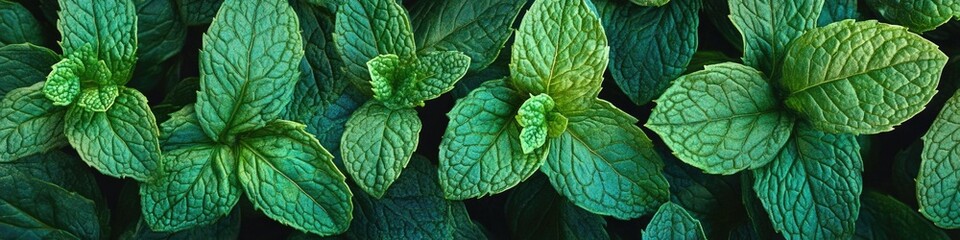 Poster - A close-up shot of a cluster of green leaves with intricate details