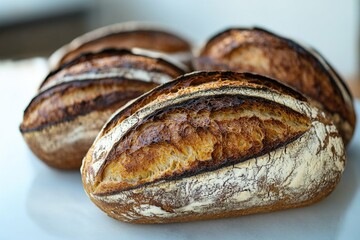 Poster - A close-up view of a loaf of bread placed on a plate, great for food or culinary use