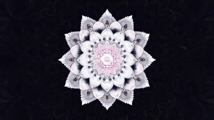 Poster - Intricate mandala featuring hidden creatures, whimsical doodle art, minimalist backdrop, emphasizing clean lines and ample free space for a serene visual experience