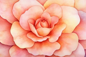 Canvas Print - Delicate peach rose blossom with soft petals and gradient hues, perfect for floral themed designs, weddings, and romantic decor