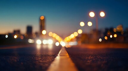 Poster - Blurred City Lights at Night Creating a Dreamy Urban Scene with Bokeh Effect : Generative AI