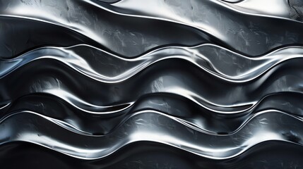 Poster - Abstract background with wavy, textured metal.