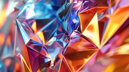 Poster - Abstract background of colorful, iridescent, geometric shapes.