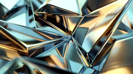 Poster - abstract background of shiny geometric shapes.