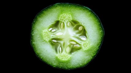 Poster - A close-up shot of a sliced green vegetable, perfect for food or health-related content