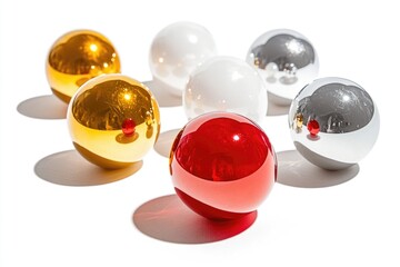 Poster - A collection of transparent glass orbs placed on a clean white background