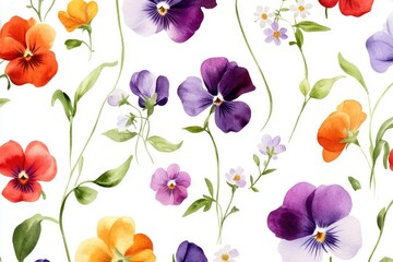Poster - A bouquet of colorful flowers arranged on a clean white surface