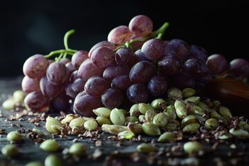 Aufkleber - Fresh grapes arranged on a table, possibly for serving or display
