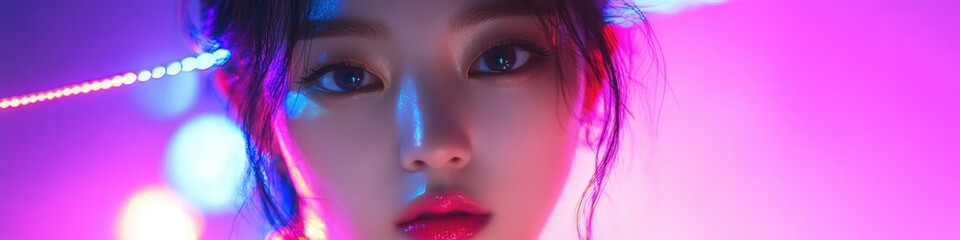 Poster - A close-up shot of a person wearing red lipstick, great for beauty or fashion themes