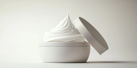 Wall Mural - A bowl of whipped cream topped with a lid