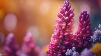 Sticker - A detailed view of a cluster of vibrant purple blooms