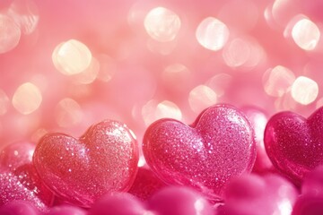 Aufkleber - A close-up shot of a cluster of pink hearts