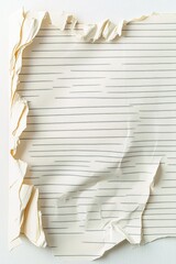 Poster - A torn edge of a paper with rough edges and a frayed surface