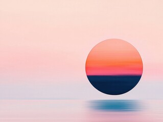 Poster - Serene sunset reflection coastal waters digital art tranquil environment aesthetic concept
