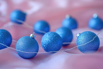 Poster - Christmas decorations on a pink background