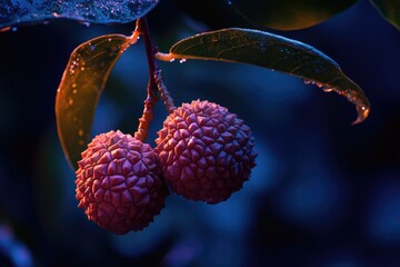 Poster - Close-up of two fruits on a tree branch
