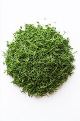 Poster - A pile of fresh green grass on a white surface, suitable for decoration or design