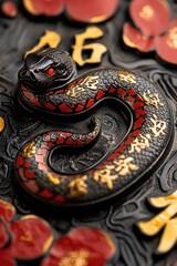 Aufkleber - A close-up view of a snake lying on a table
