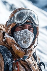 Aufkleber - A person dressed in winter clothing and protective gear, enjoying the snow