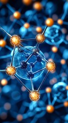 Poster - Molecular structure illustration, scientific graphic, abstract background, visual representation, educational resource