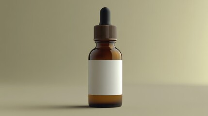 Poster - A brown bottle with a simple white label, suitable for use in product photography or as a prop in still life scenes